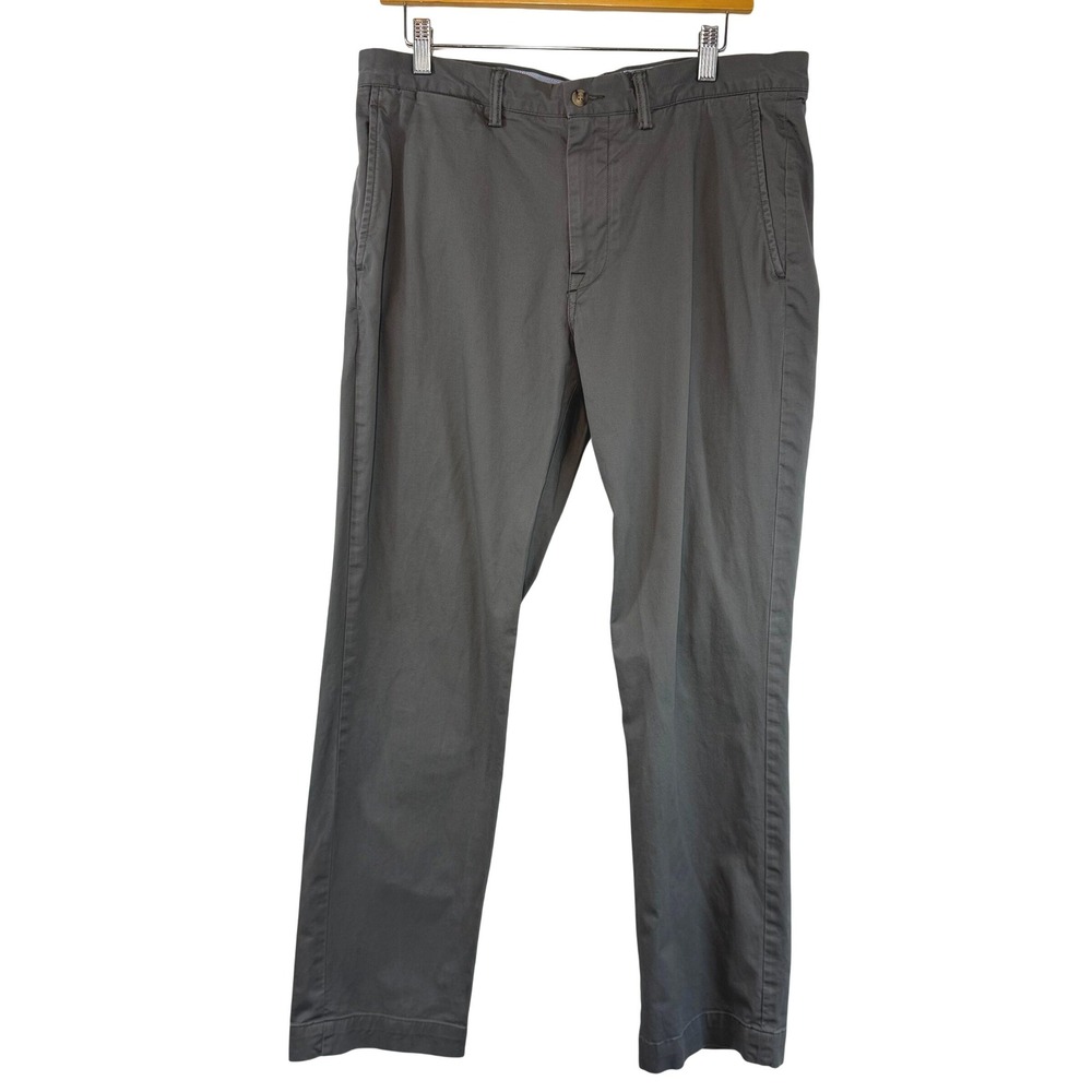 Polo Ralph Lauren‎ Chino Pants Grey Stretch Straight Fit Preppy Classic 34/32